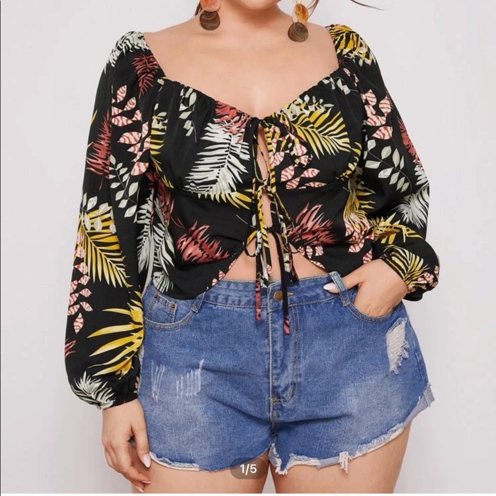 SHEIN plus size tie shirt